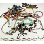 A selection of costume jewellery to include necklaces and bracelets