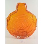 A Whitefriars glass large Banjo vase in the tangerine colourway by Geoffrey Baxter, 31.5cm tall.