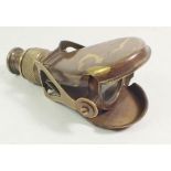 A 19th century copper folding pocket microscope, 10.5cm long