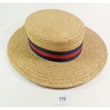 A vintage Ridgmont straw boater hat
