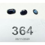Three sapphires, total 1.7 cts