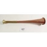 A Swaine & Adeney Kohler small copper hunting horn - 22.5cm.