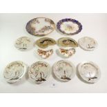 Two Doulton plates, six Japanese tea plates etc