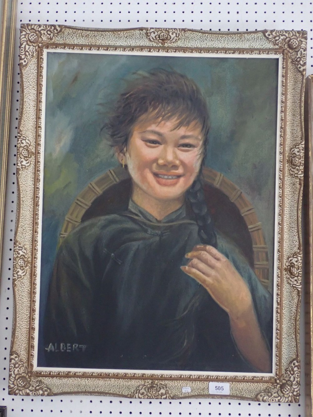 Albert - oil on canvas portrait of a Chinese girl 59 x 44cm