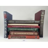 Eight Folio Society books, comprising - 'Michelangelo, the Art of Love, the Making of a Miracle,