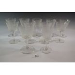 A set of ten early 20th century glass sherry glasses