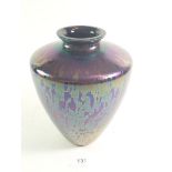 A Royal Brierley iridescent glass vase, 20 cm