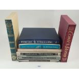 Eight Folio Society Books, comprising - 'If this is a Man, Comic Short Stories, Grevilles England,