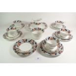 An Edwardian Bridgwood tea service, 'Hawthorn', comprising: five cups and saucers, six tea plates,