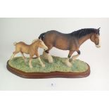 A Border Fine Arts model of a Shire and Foal by MacAllister c1985