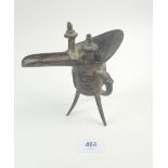 A Chinese bronze ritual wine vessel 15.5cm tall