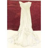 A 1930's slipper satin bias cut evening dress, size 10