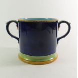 A 19thC Minton Majolica two handled mug. 12cm tall.