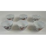 A set of six Chinese famille verte style small tea bowls