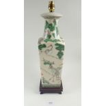 A large Chinese famille verte style table lamp 40cm