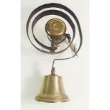 A Victorian brass servants bell.