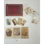 A Victorian CDV photograph album together with other 19thC portrait photographs.
