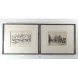 Two engravings of a Glasgow scene