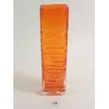 A Whitefriars glass Totem vase in the tangerine colourway by Geoffrey Baxter, 26.5 cm.