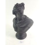 A black Parian style bust of a Roman Emperor