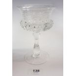A Webb early 20th century goblet decorated engraved swags and deeply cut border to lower bowl,