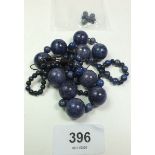 A string of lapis lazuli beads