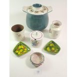 A selection of Poole Pottery pottery retro ceramics to include Delphis pin dishes, soup tureen etc.