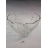 A Stuart Crystal Cascade Fuschia large fruit bowl