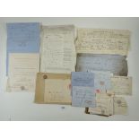 A collecton of early 19th century ephemera including birth certificates, receipts, letters etc