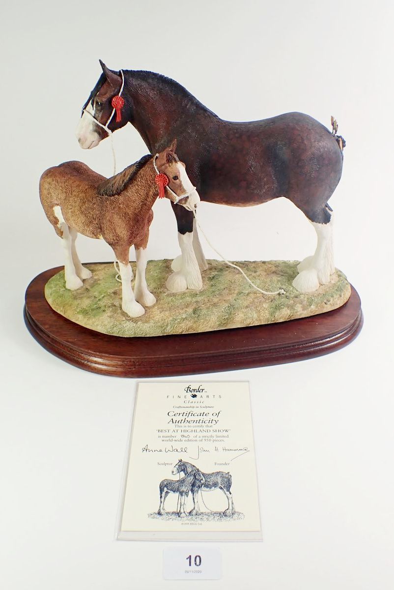 A Border Fine Arts model B0404 'Best at Show' of a Clydesdale mare and foal - ltd ed. 845 of 950