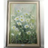Doreen Baker ? oil on canvas Daisies, 60 x 39cm