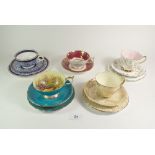 Five various cups and saucers including Royal Worcester