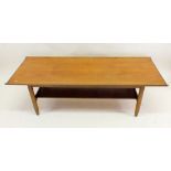 A 1960s retro teak long coffee table in the manner of G Plan