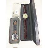 A Stauer multi dial automatic gentleman's wrist watched boxed and a Jeep watch