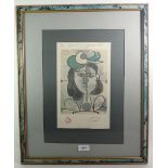 A Picasso print 'Portrait de Francoise Gilot' with gallery stamp, 29 x 18cm