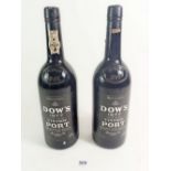 Two bottles of Dows 1977 Silver Jubilee Vintage Port