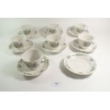 A Royal Doulton 'New Hampshire' set of seven cups and eight saucers