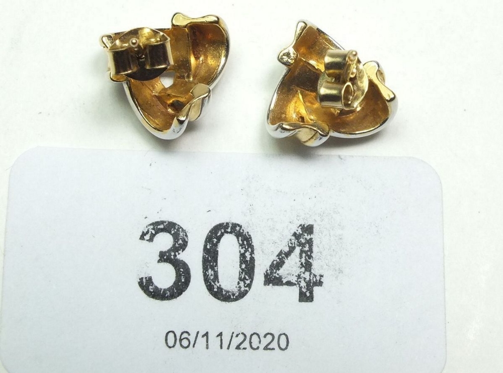 A pair of white and yellow gold earrings - Image 2 of 2