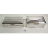 Two silver cigarette boxes engraved presentations
