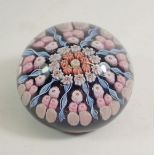 A Scottish glass Strathearn millifiori paperweight, 65mm x 40mm