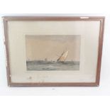 John Francis Salmon - watercolour, marine scene at Yarmouth, 25 x 37cm