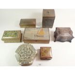 A selection of seven various boxes to include some Indian (one Vizagapatam).