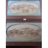 A pair of 19th century Chinese carved cork landscapes of Foochowe Szechinin in rosewood frames,