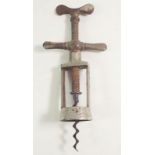 A 19thC twist fly nut corkscrew 'The Victor'