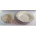 A large white pottery plate and a Villeroy & Bosch bowl, 20cm diameter