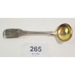 A Georgian silver salt spoon with gilt bowl London 1815, George Wintle