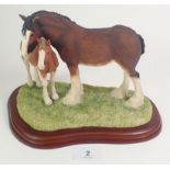 A Border Fine Arts model Shire mare and foal A0188