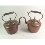 Two Victorian copper kettles