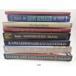 Eight Folio Society Books, comprising - 'Wonders of the World, Cities and Civilisations, the First