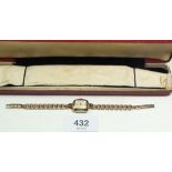 A Griffon 9ct gold watch and strap, 13g total weight